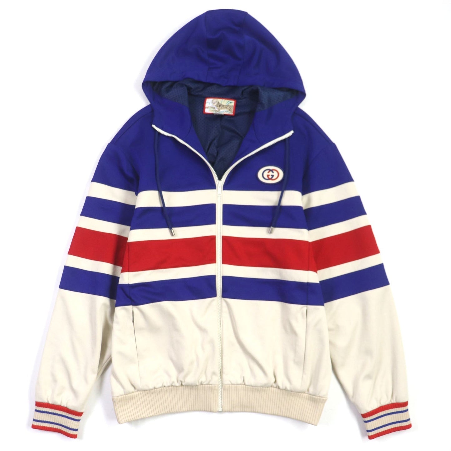 GUCCI Track jacket 683516 polyester blue beige red TIGER XS