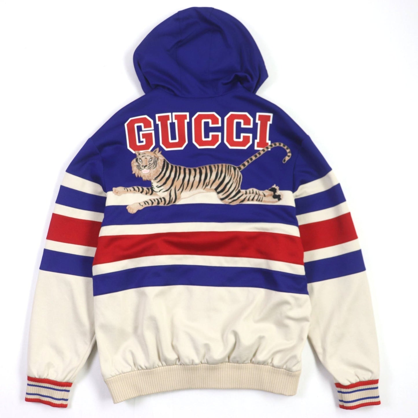 GUCCI Track jacket 683516 polyester blue beige red TIGER XS