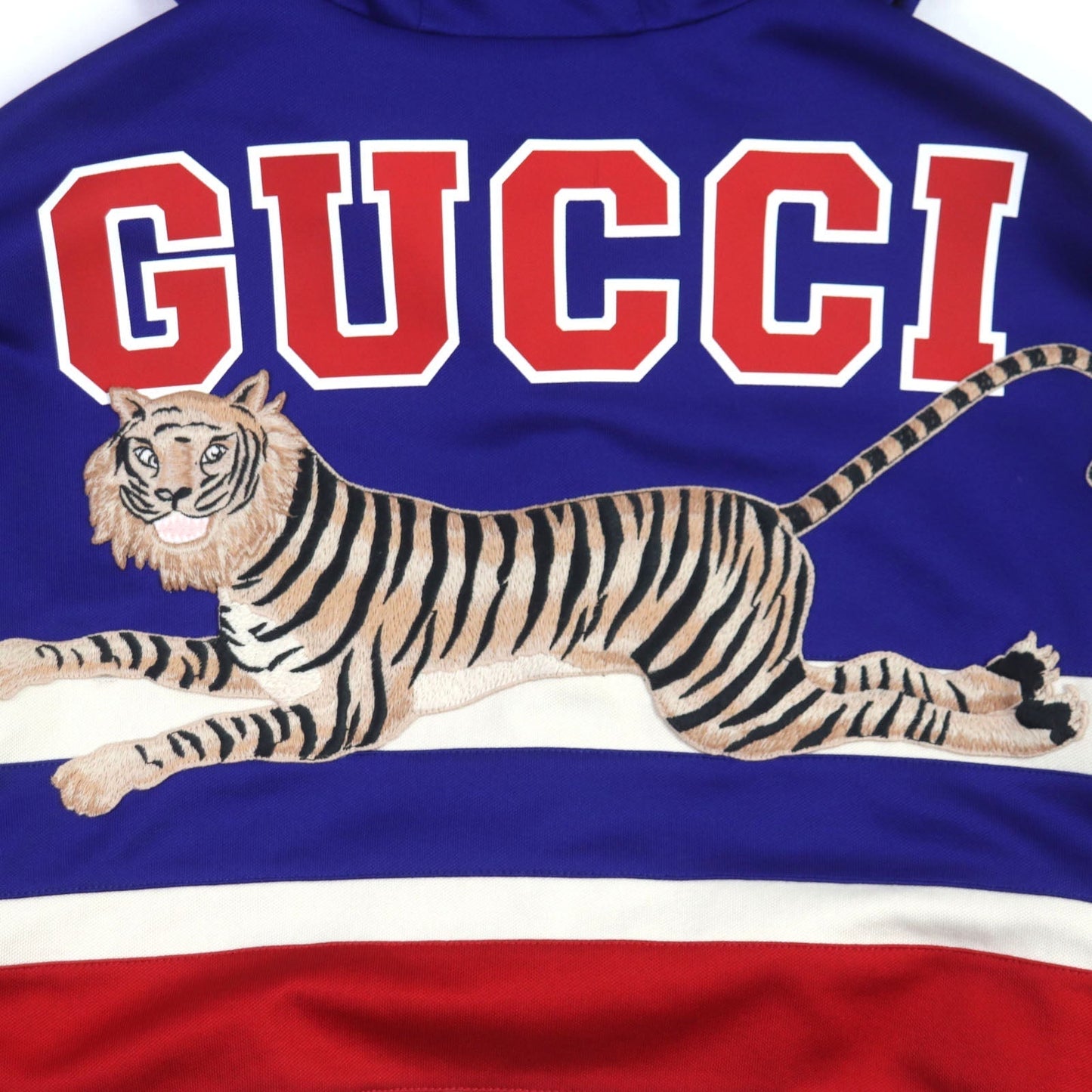 GUCCI Track jacket 683516 polyester blue beige red TIGER XS