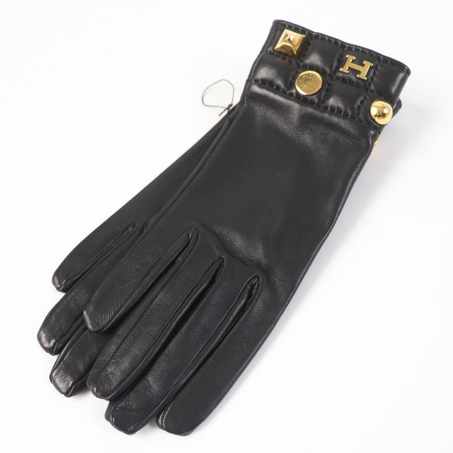 HERMES gloves leather Dark brown 6.5