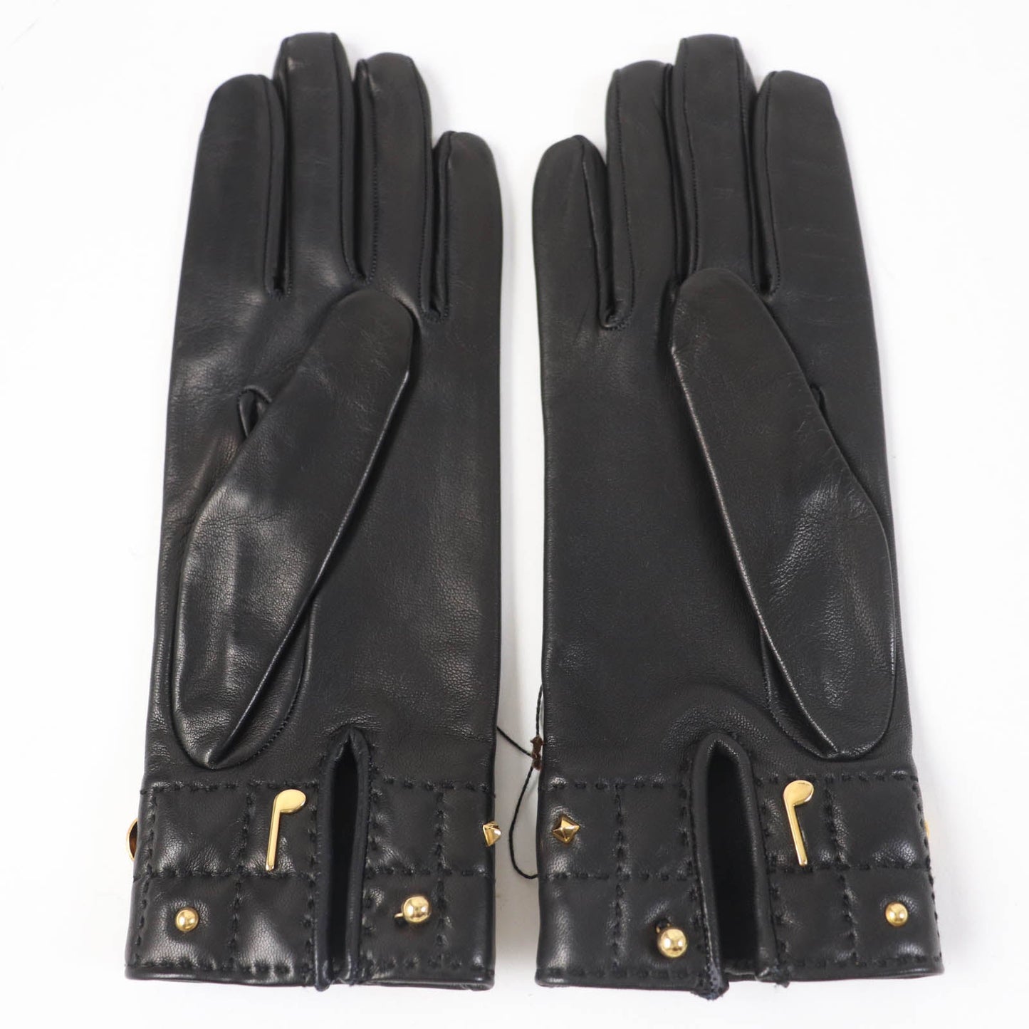 HERMES gloves leather Dark brown 6.5