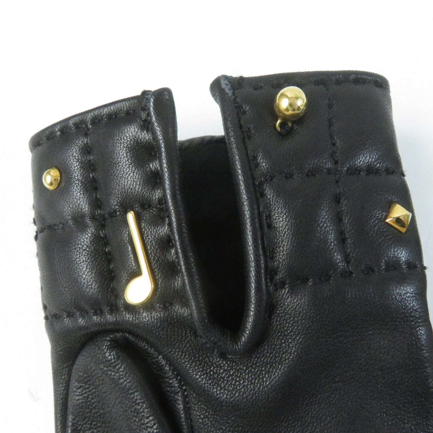 HERMES gloves leather Dark brown 6.5