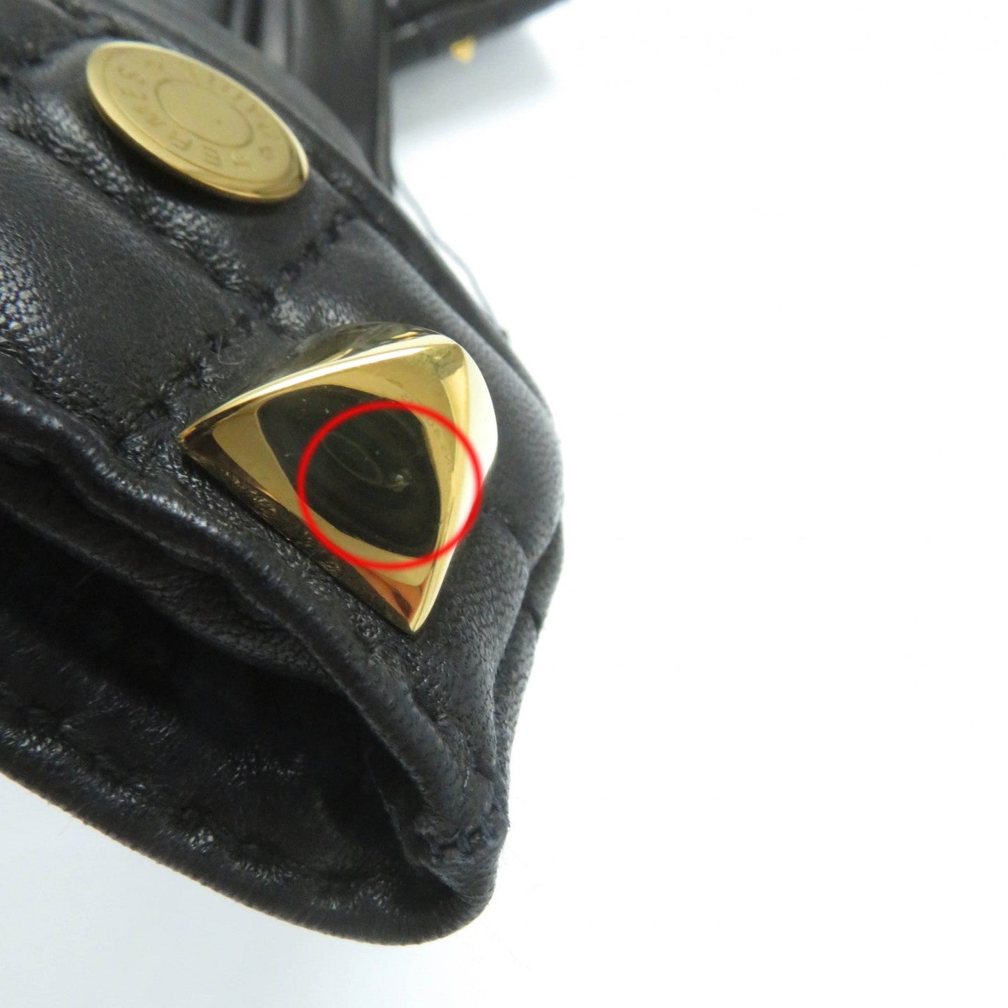 HERMES gloves leather Dark brown 6.5
