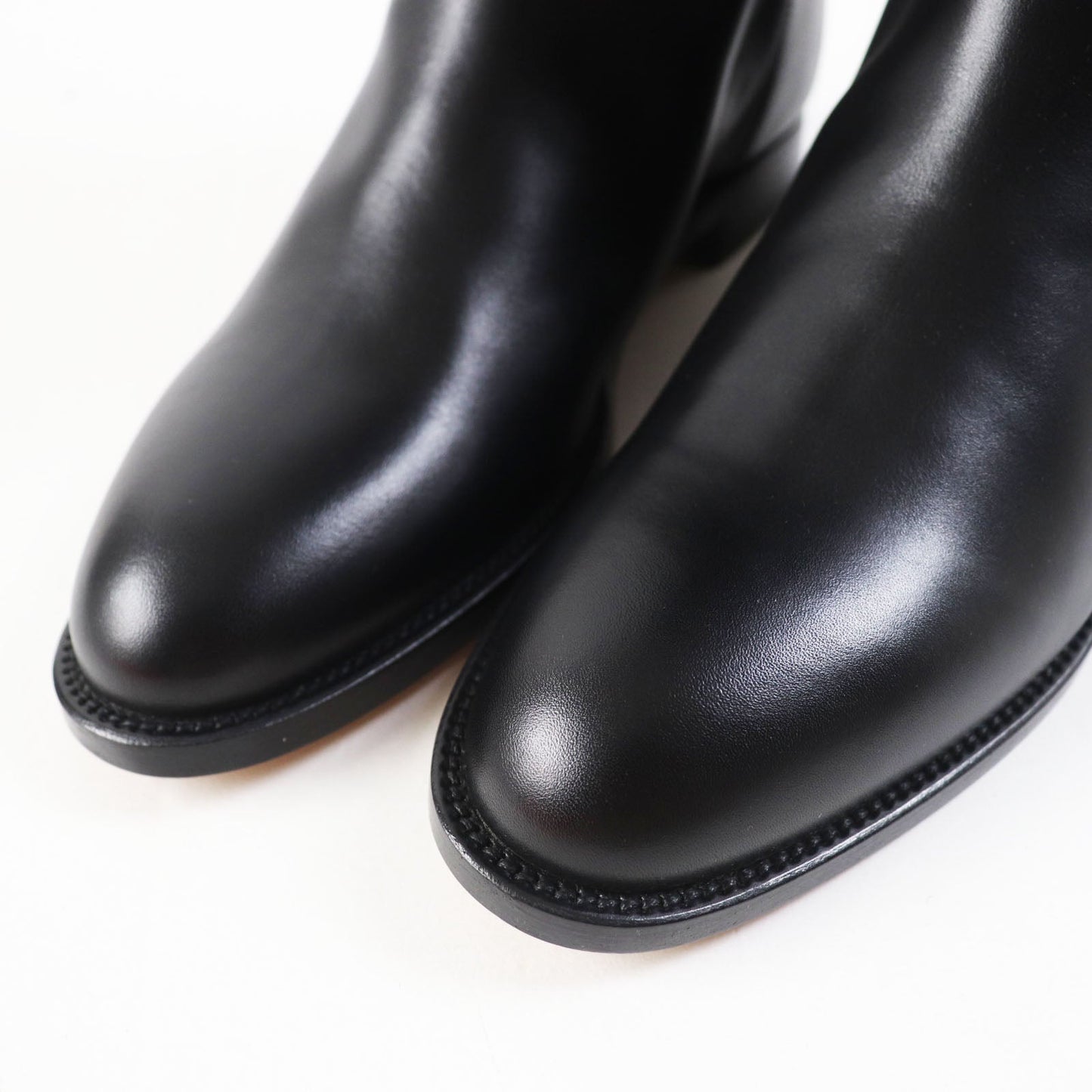 HERMES Knee-high boots leather black 37.5