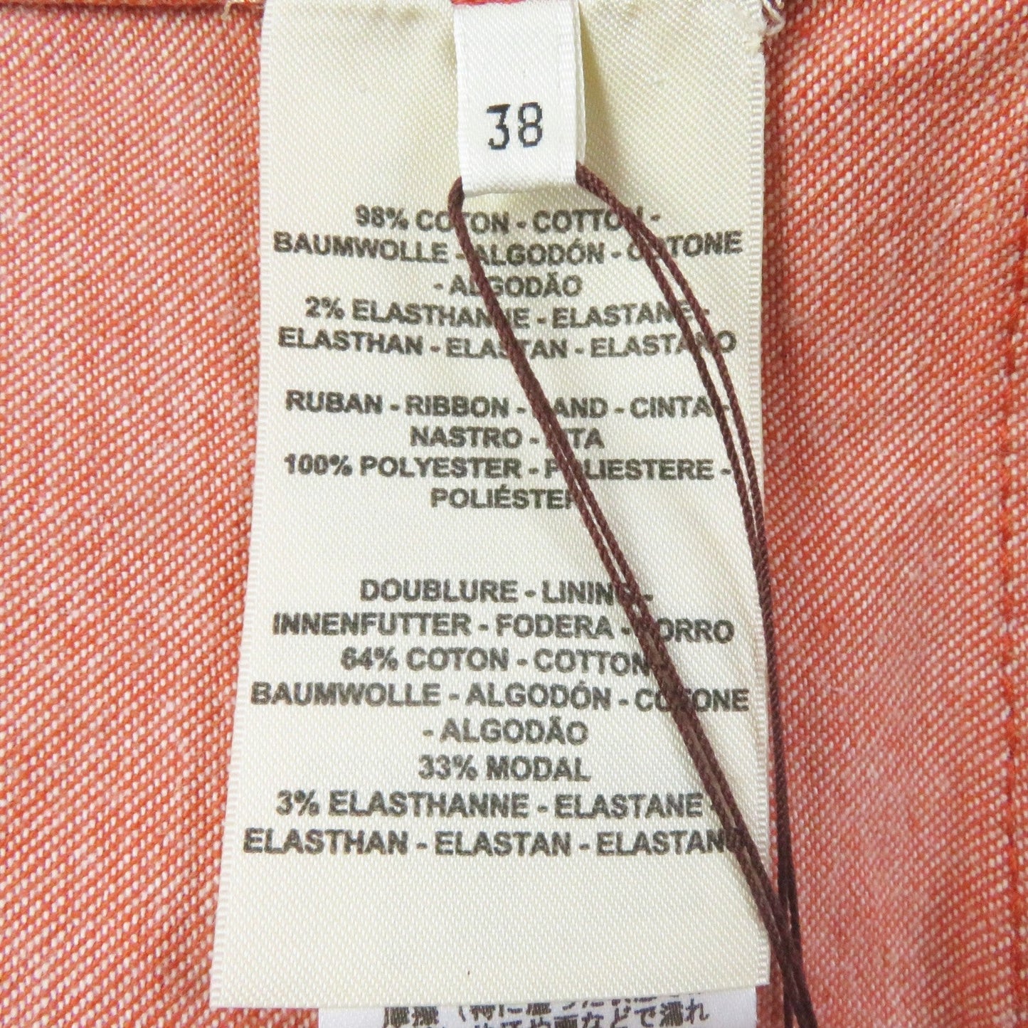 HERMES one piece 2E0550DQ cotton Orange 38