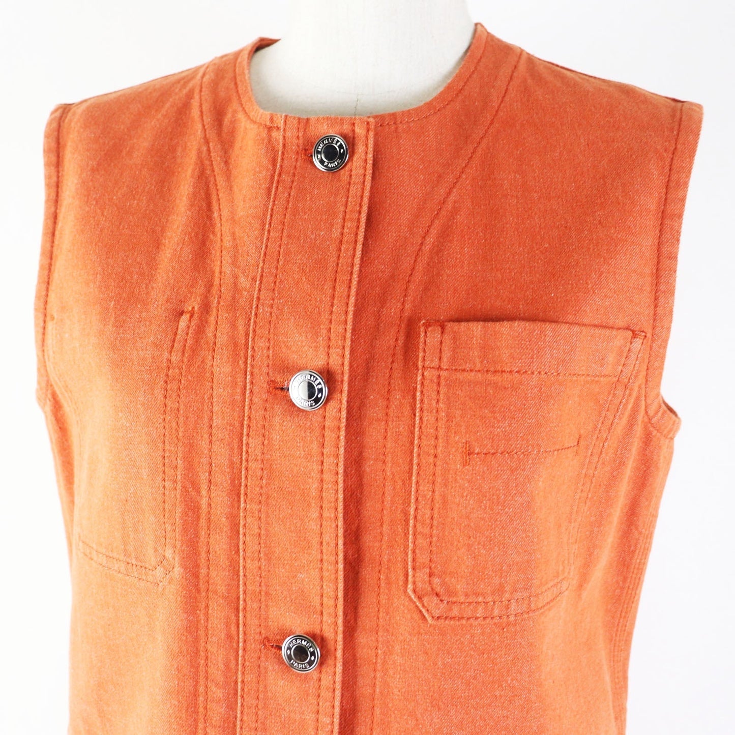 HERMES one piece 2E0550DQ cotton Orange 38