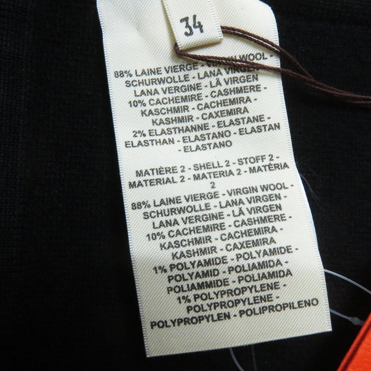 HERMES Blouson 3H2204D2 wool Black Grey/Black 34