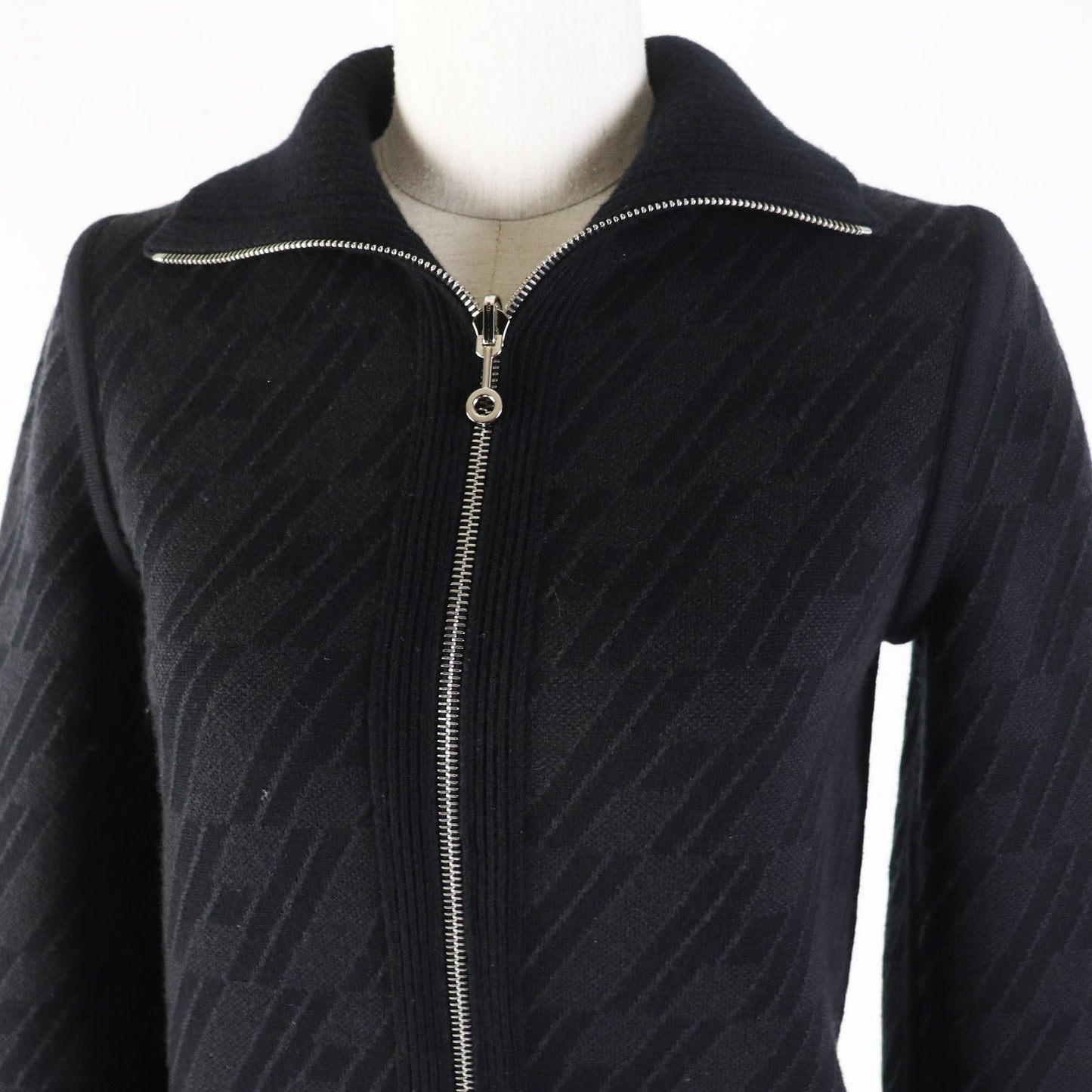 HERMES Blouson 3H2204D2 wool Black Grey/Black 34