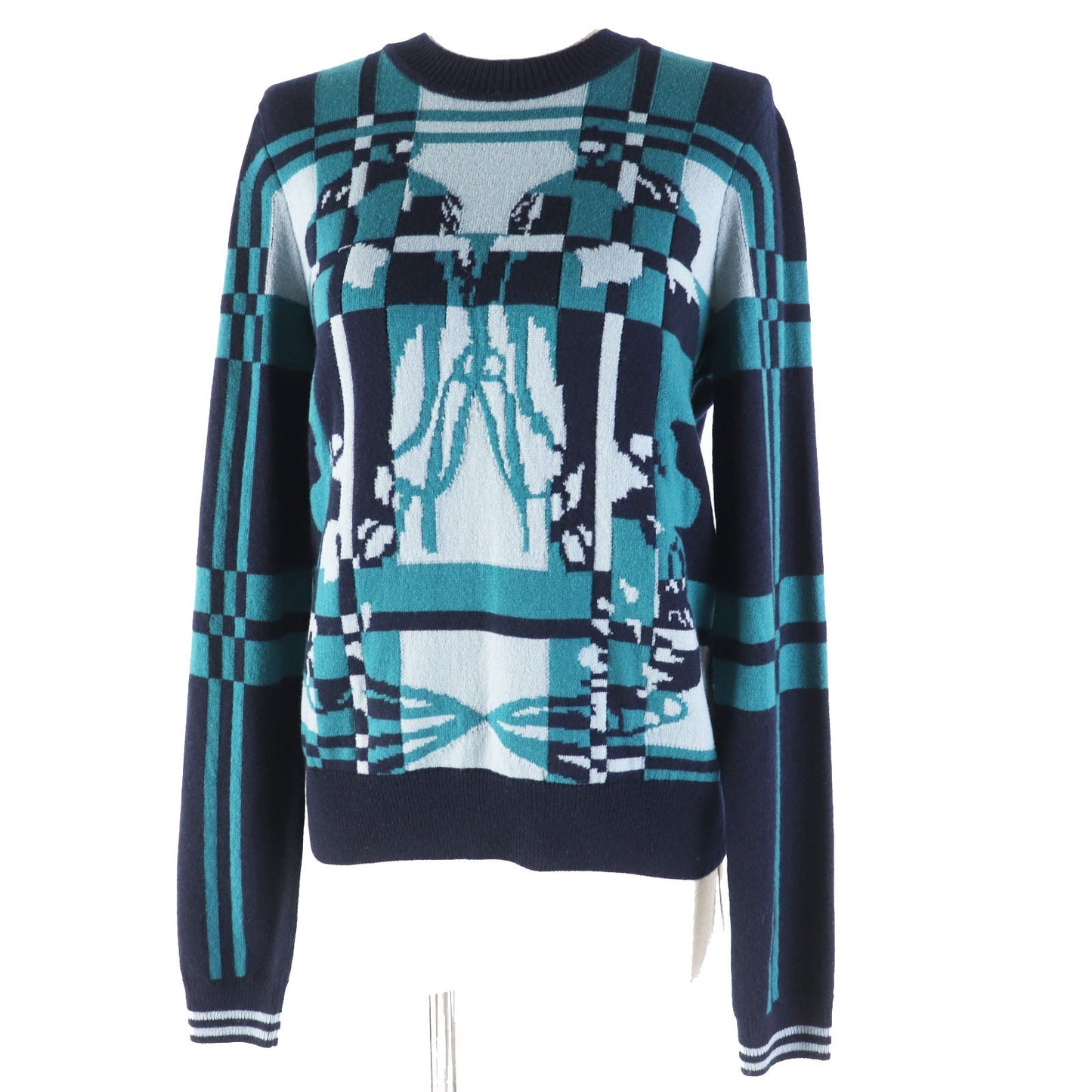 HERMES knit 3H2620DD cashmere Multi Brid de Gala Tartan 38