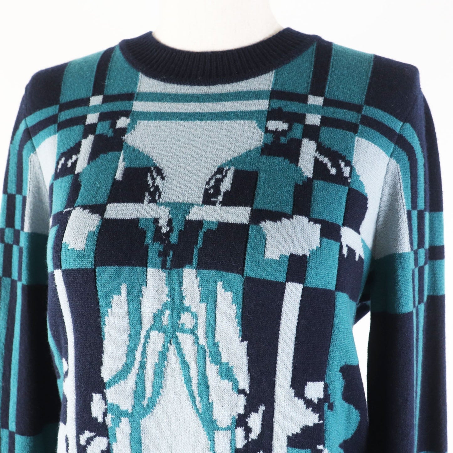 HERMES knit 3H2620DD cashmere Multi Brid de Gala Tartan 38