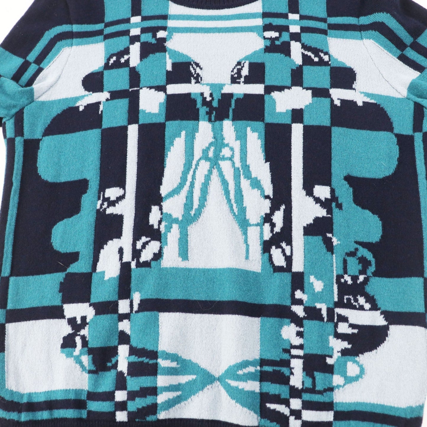 HERMES knit 3H2620DD cashmere Multi Brid de Gala Tartan 38