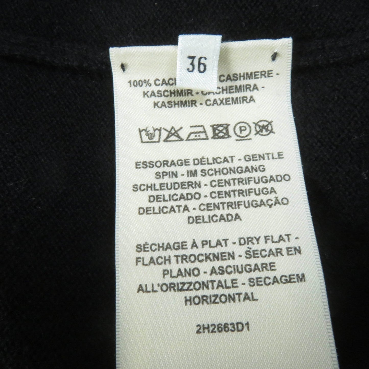 HERMES Short sleeve knit 2H2663D1 cashmere black 36