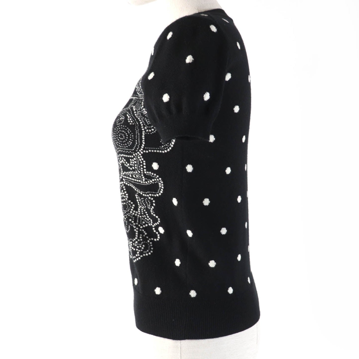 HERMES Short sleeve knit 3E2623D8 cashmere black BRIDES de GALA Ceremony Bridle 34