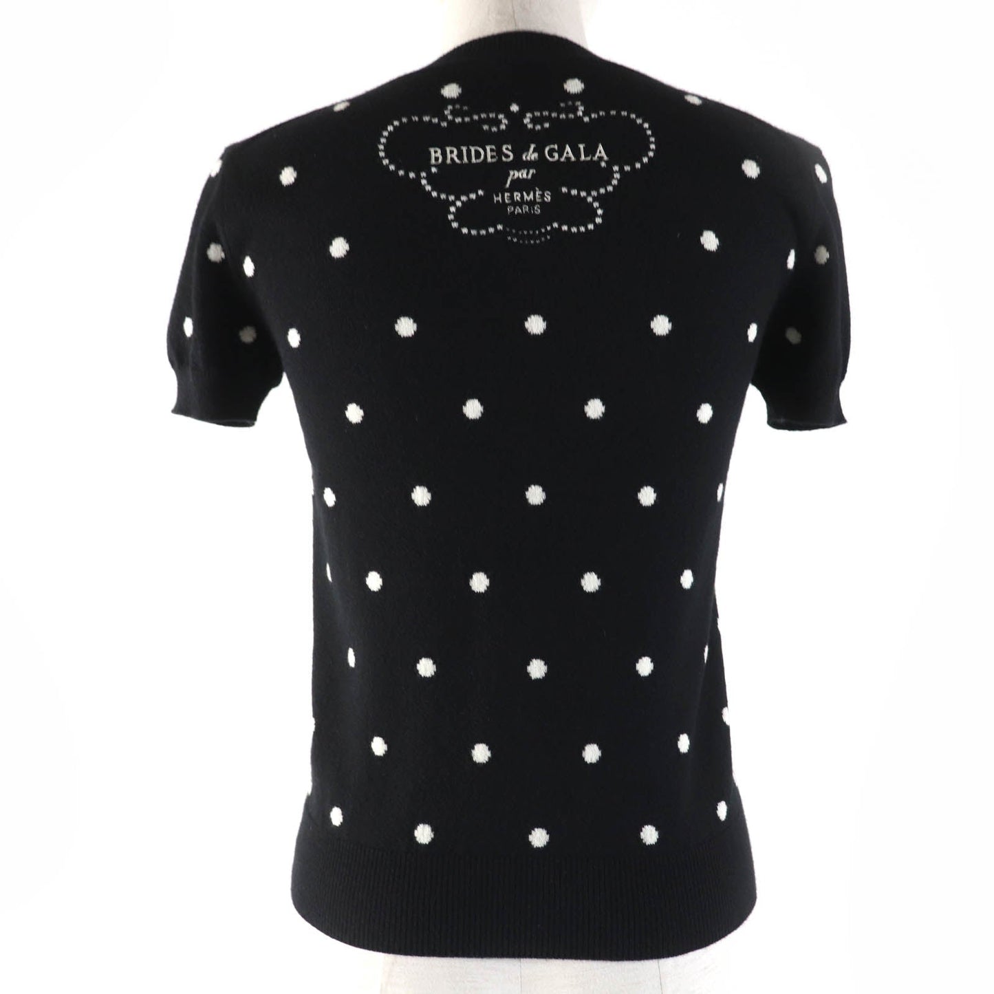 HERMES Short sleeve knit 3E2623D8 cashmere black BRIDES de GALA Ceremony Bridle 34