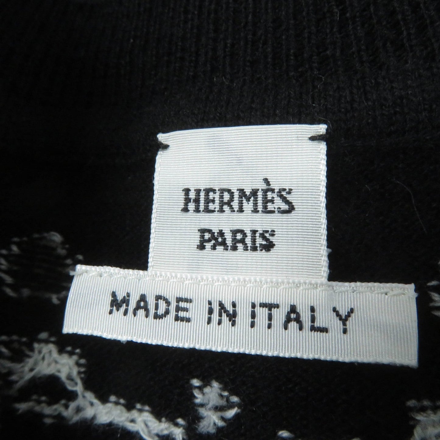 HERMES Short sleeve knit 3E2623D8 cashmere black BRIDES de GALA Ceremony Bridle 34