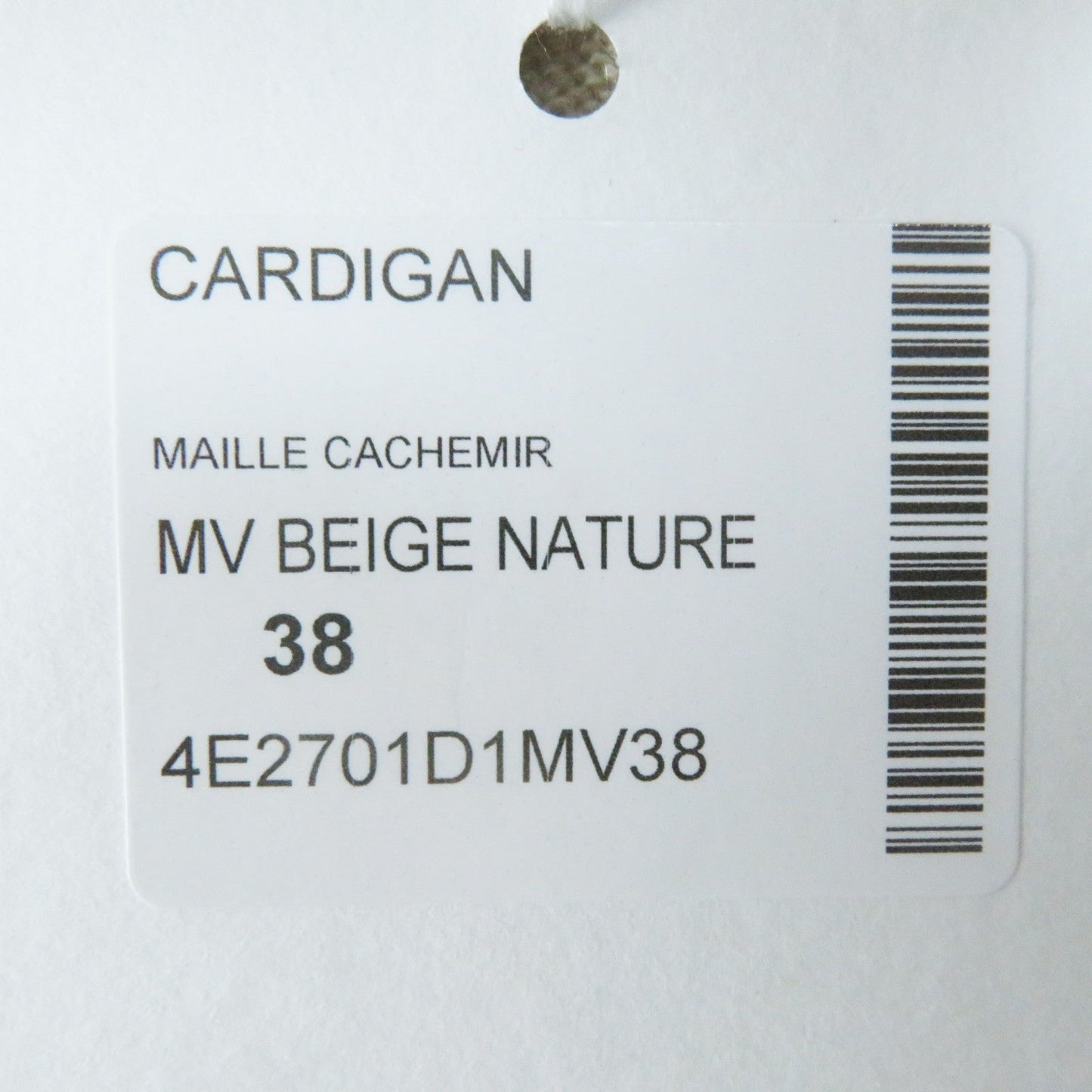 HERMES cardigan 4E2701D1 cashmere beige 38