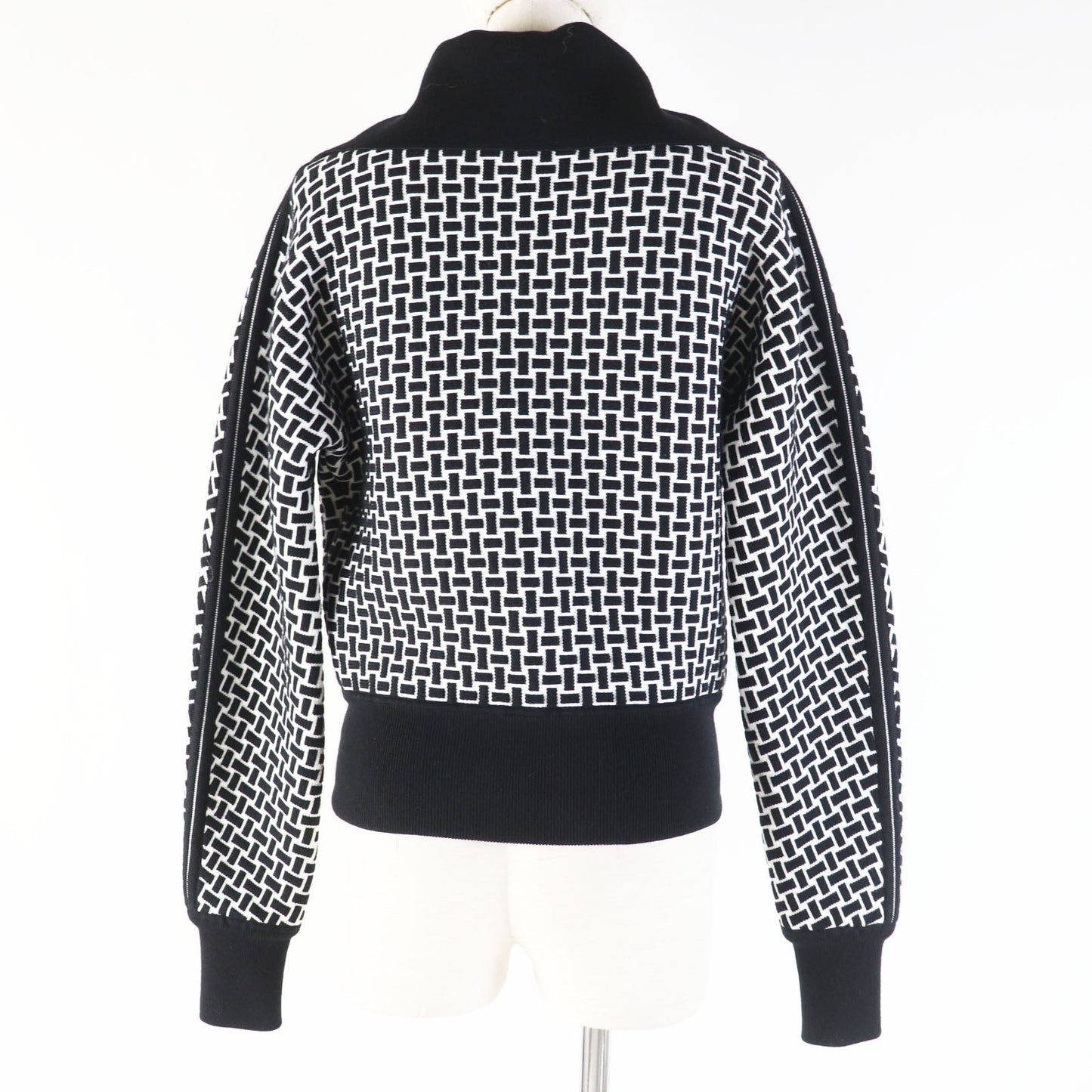 HERMES Blouson 2H2200DD wool Black White cartouche 34