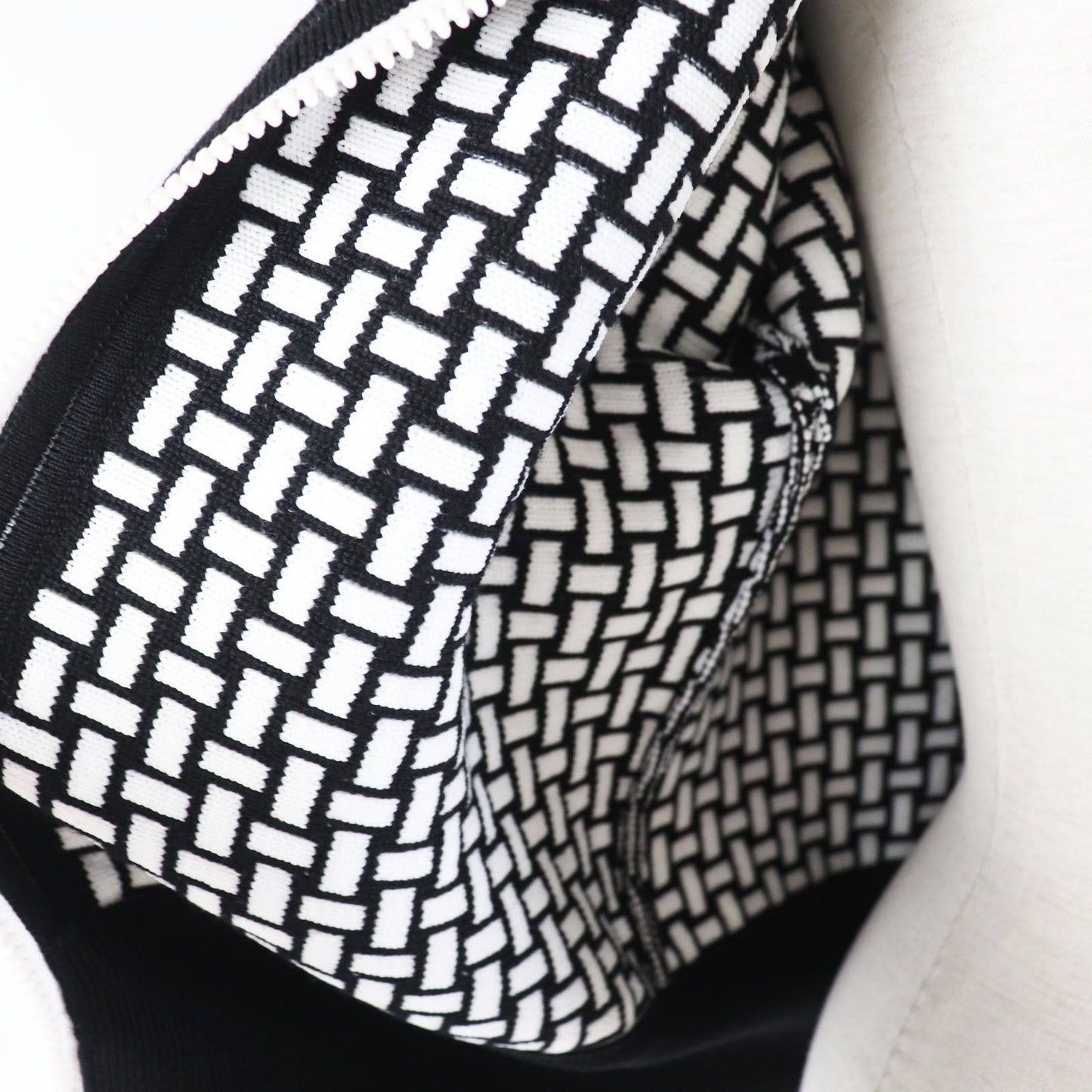 HERMES Blouson 2H2200DD wool Black White cartouche 34