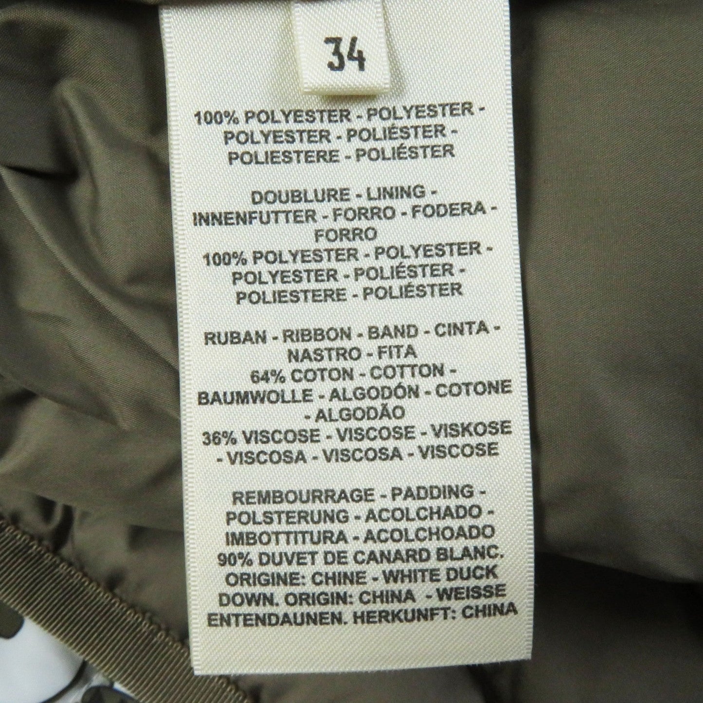 HERMES Down jacket 3H0171D2 polyester White Brown type 34