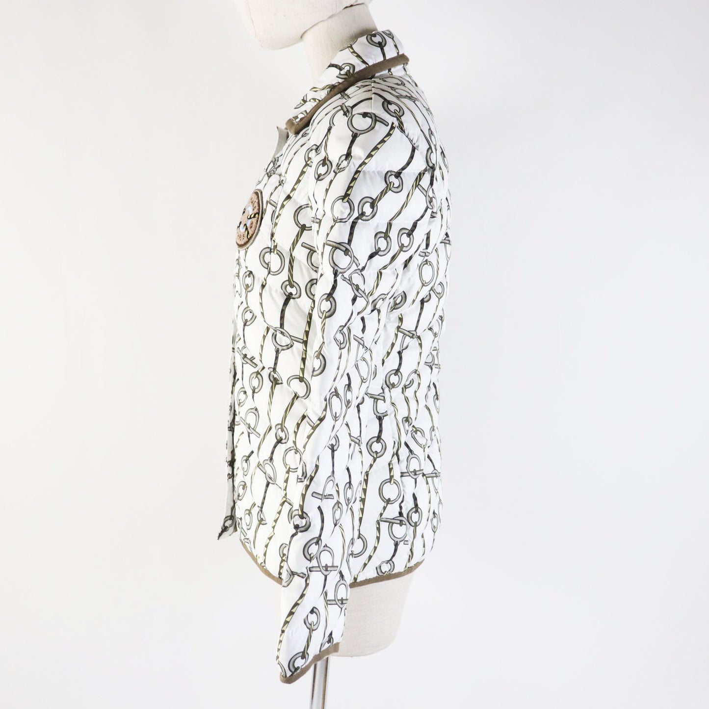 HERMES Down jacket 3H0171D2 polyester White Brown type 34