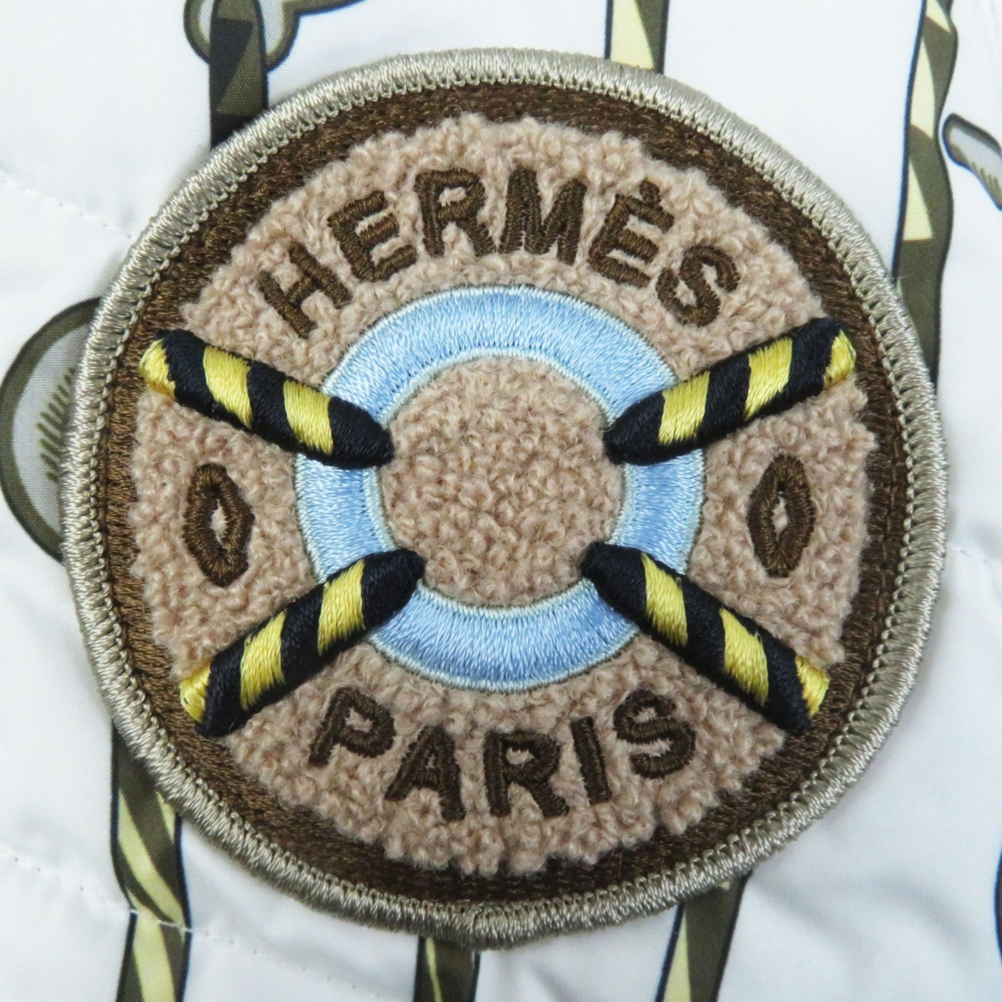 HERMES Down jacket 3H0171D2 polyester White Brown type 34