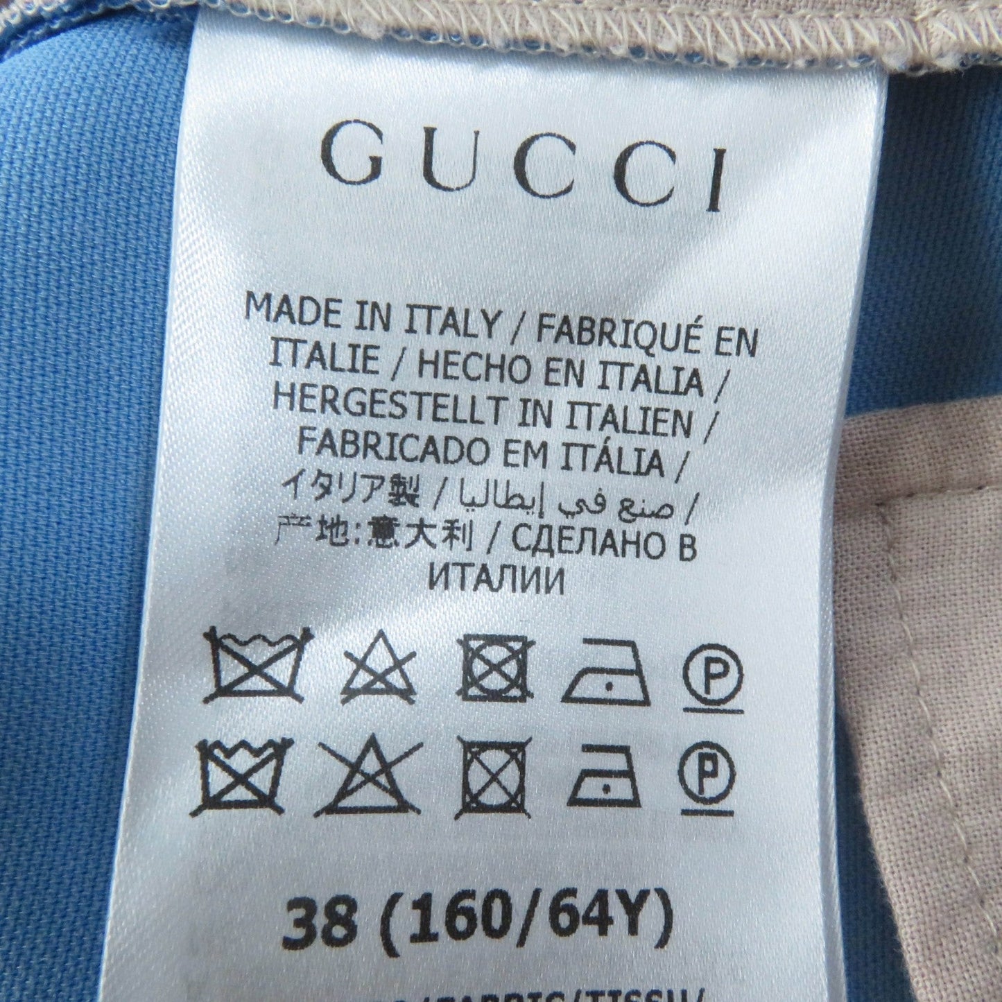 GUCCI Pants 632964 silk Light blue 38