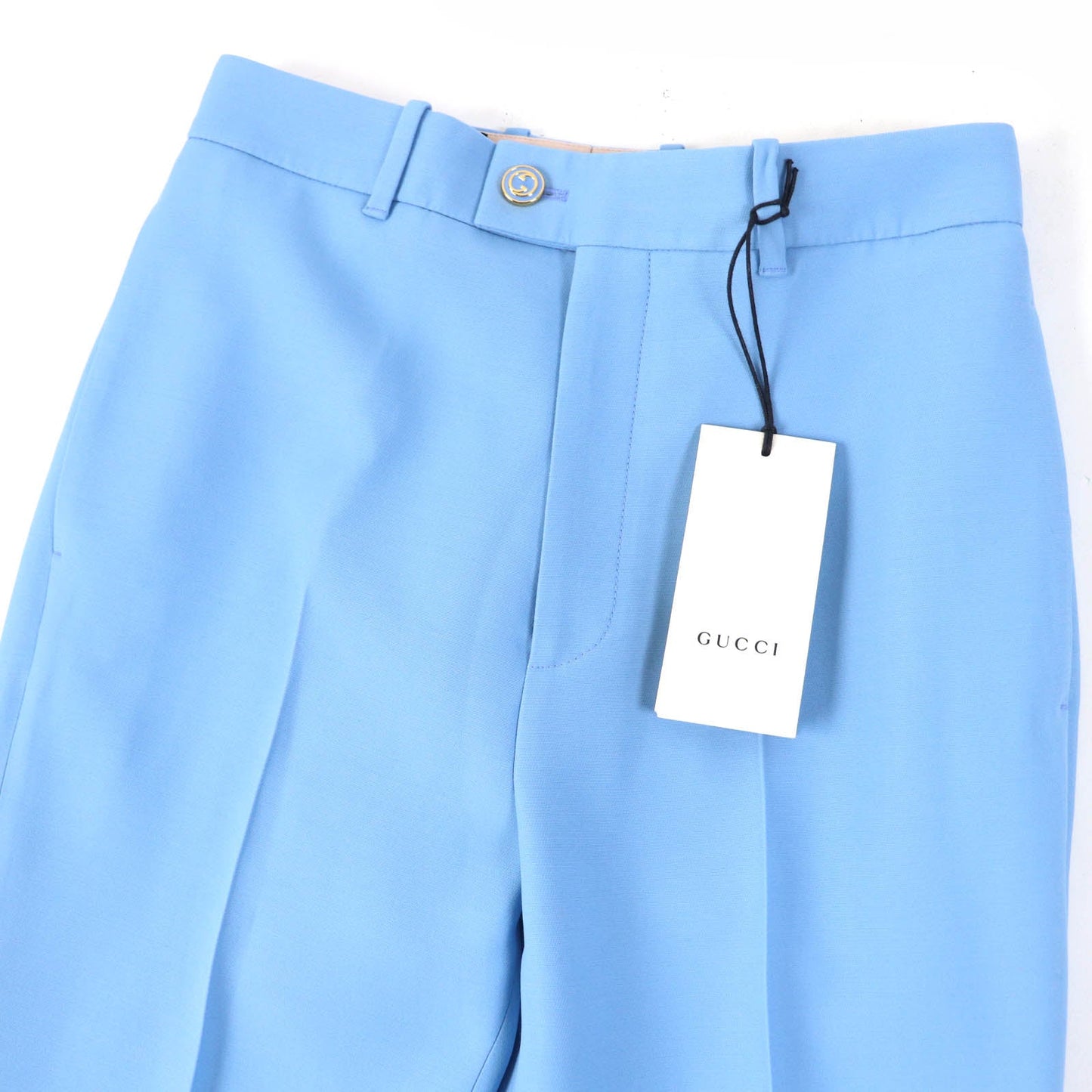 GUCCI Pants 632964 silk Light blue 38