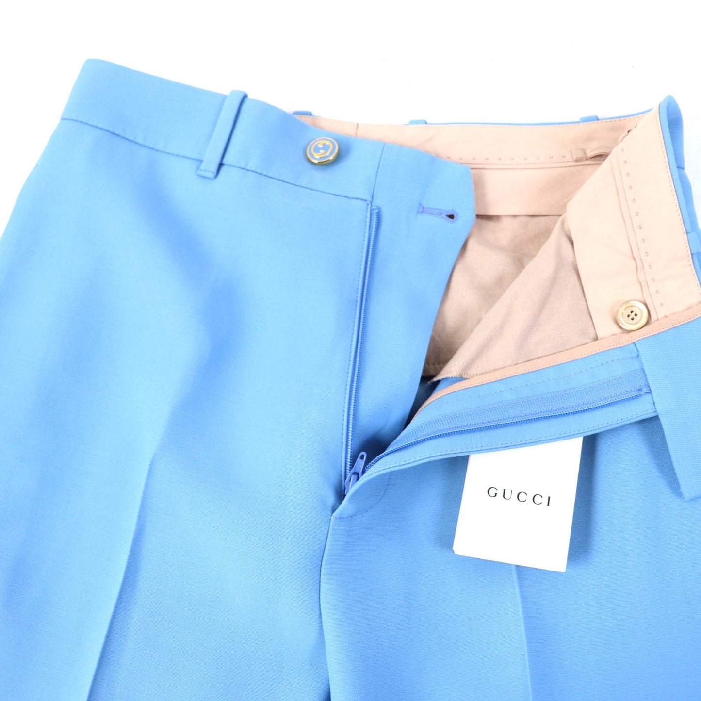 GUCCI Pants 632964 silk Light blue 38