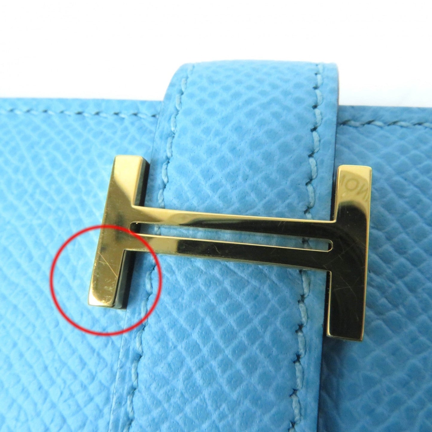 HERMES Long Wallet Purse Epsom Celeste Veil Jade Beansufla