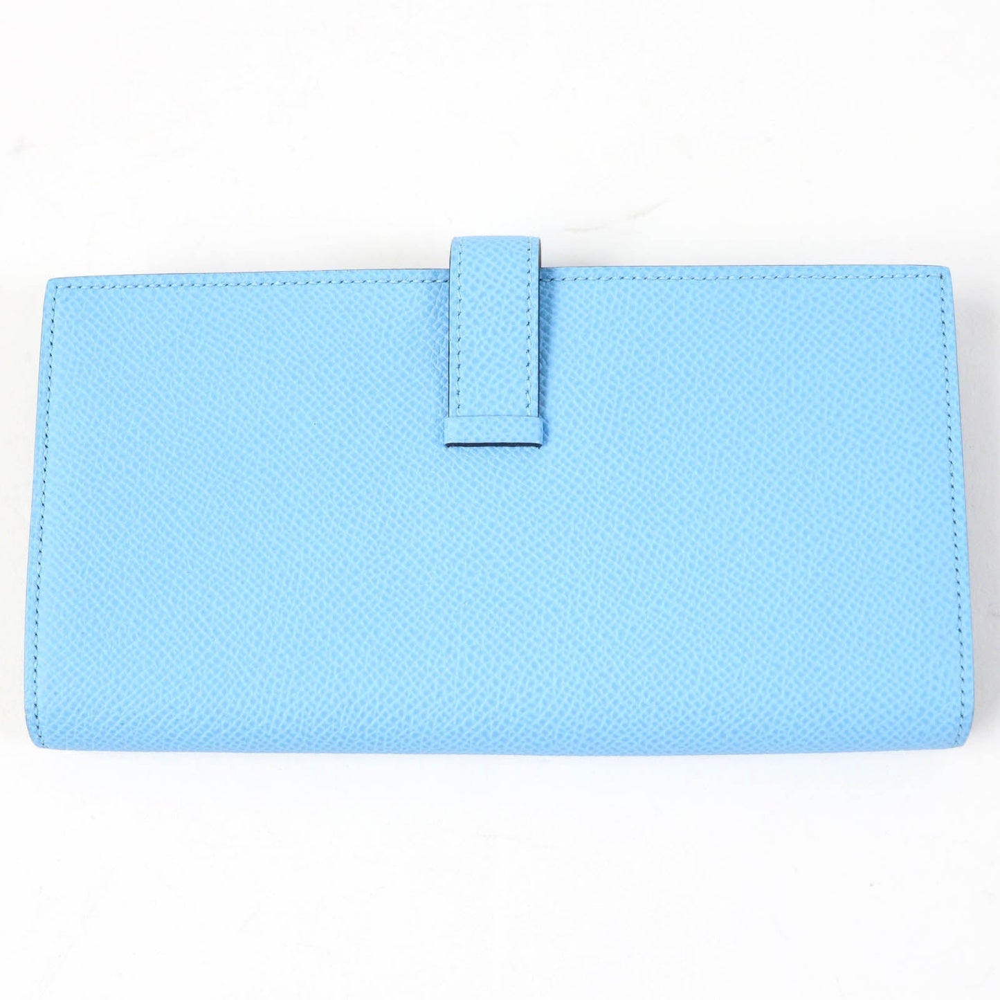 HERMES Long Wallet Purse Epsom Celeste Veil Jade Beansufla