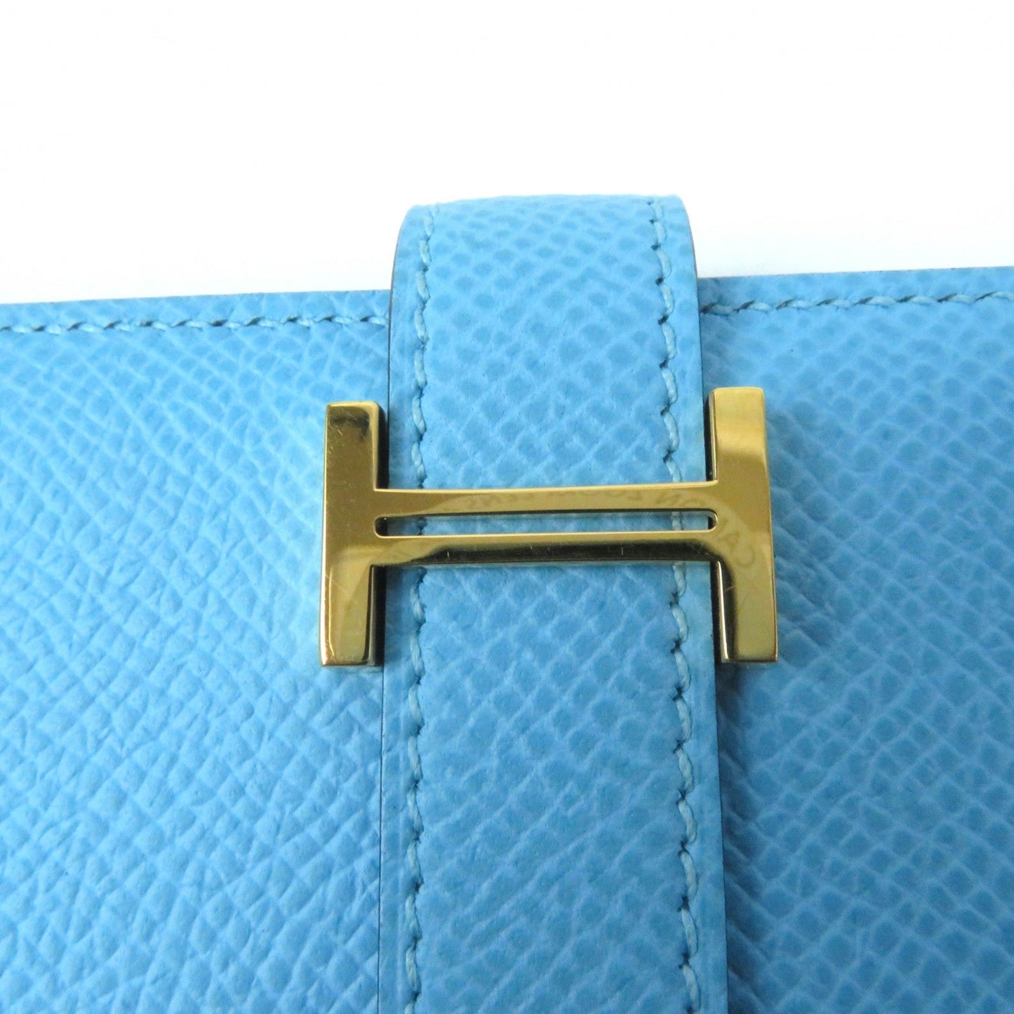 HERMES Long Wallet Purse Epsom Celeste Veil Jade Beansufla
