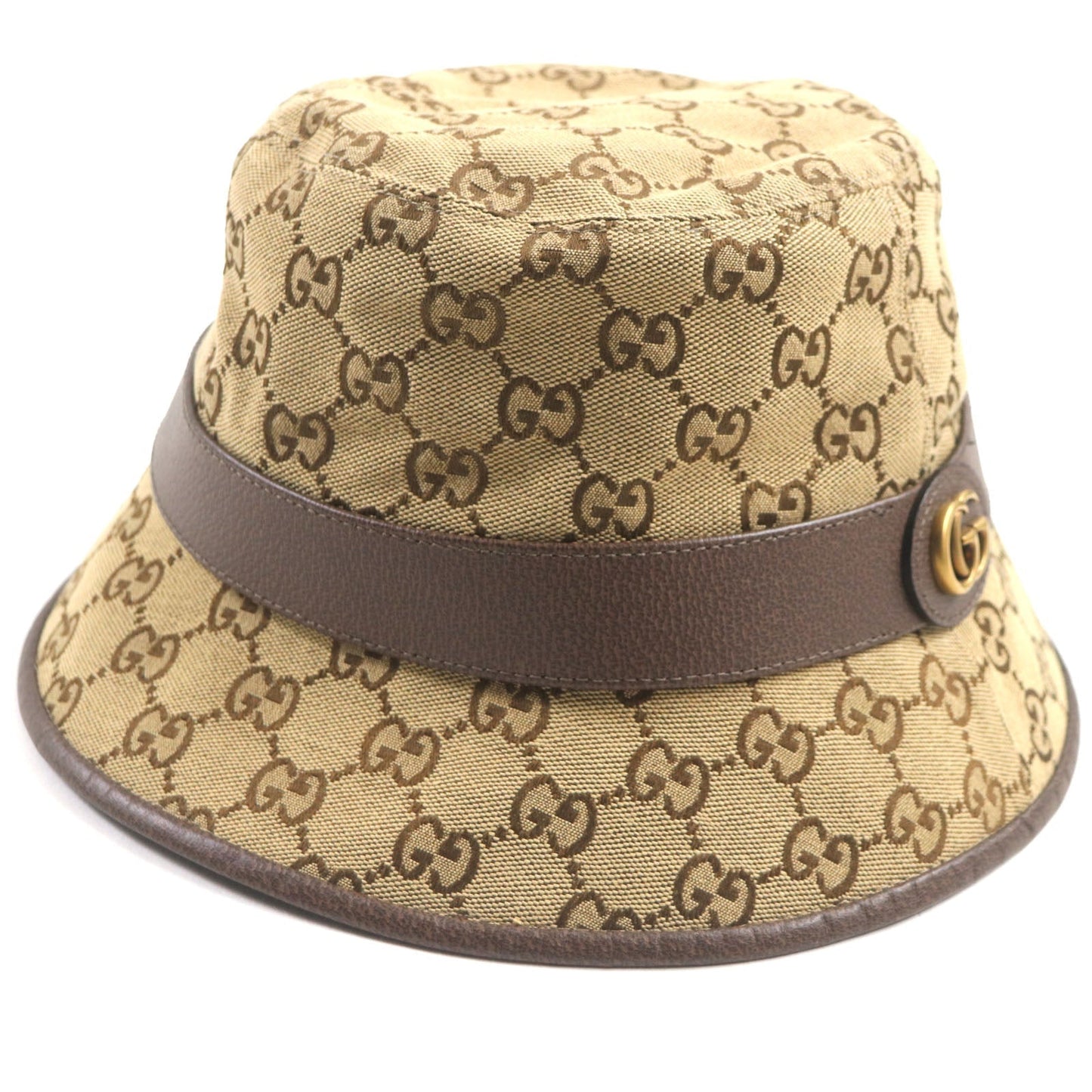 GUCCI hat 576587 cotton light brown GG Canvas Fedora Hat M