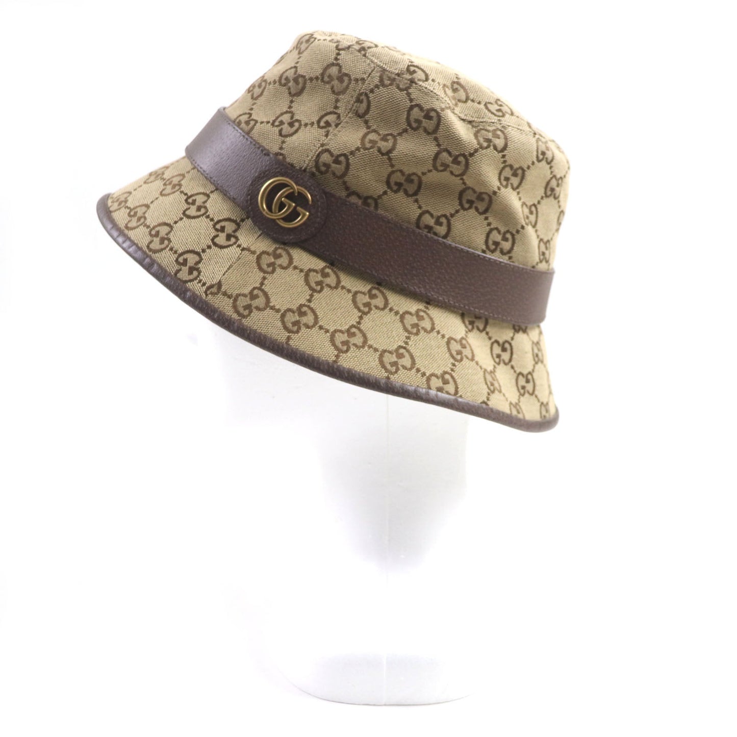 GUCCI hat 576587 cotton light brown GG Canvas Fedora Hat M