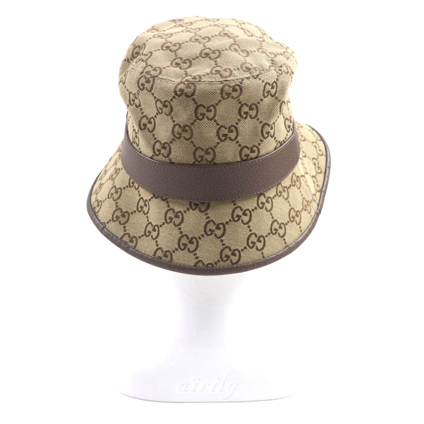GUCCI hat 576587 cotton light brown GG Canvas Fedora Hat M