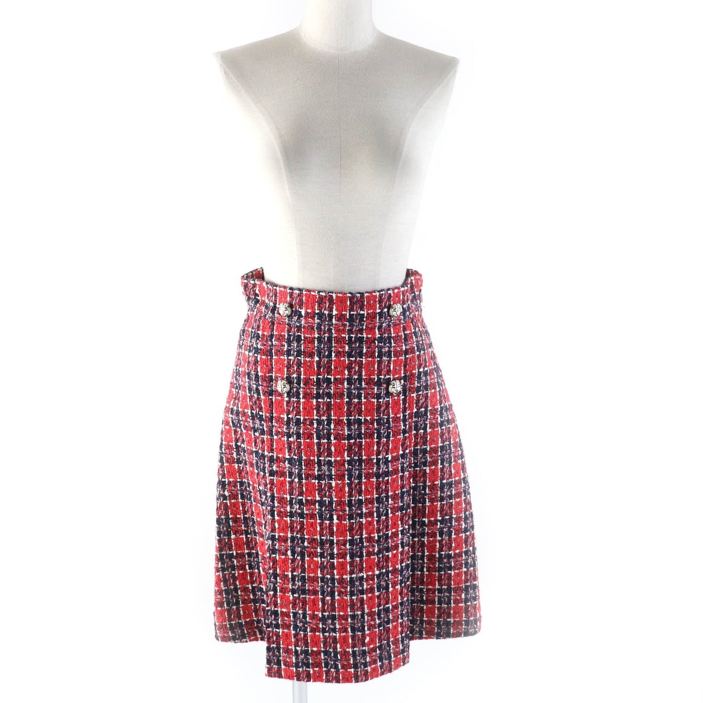 GUCCI skirt 516588 Rayon Red navy 38