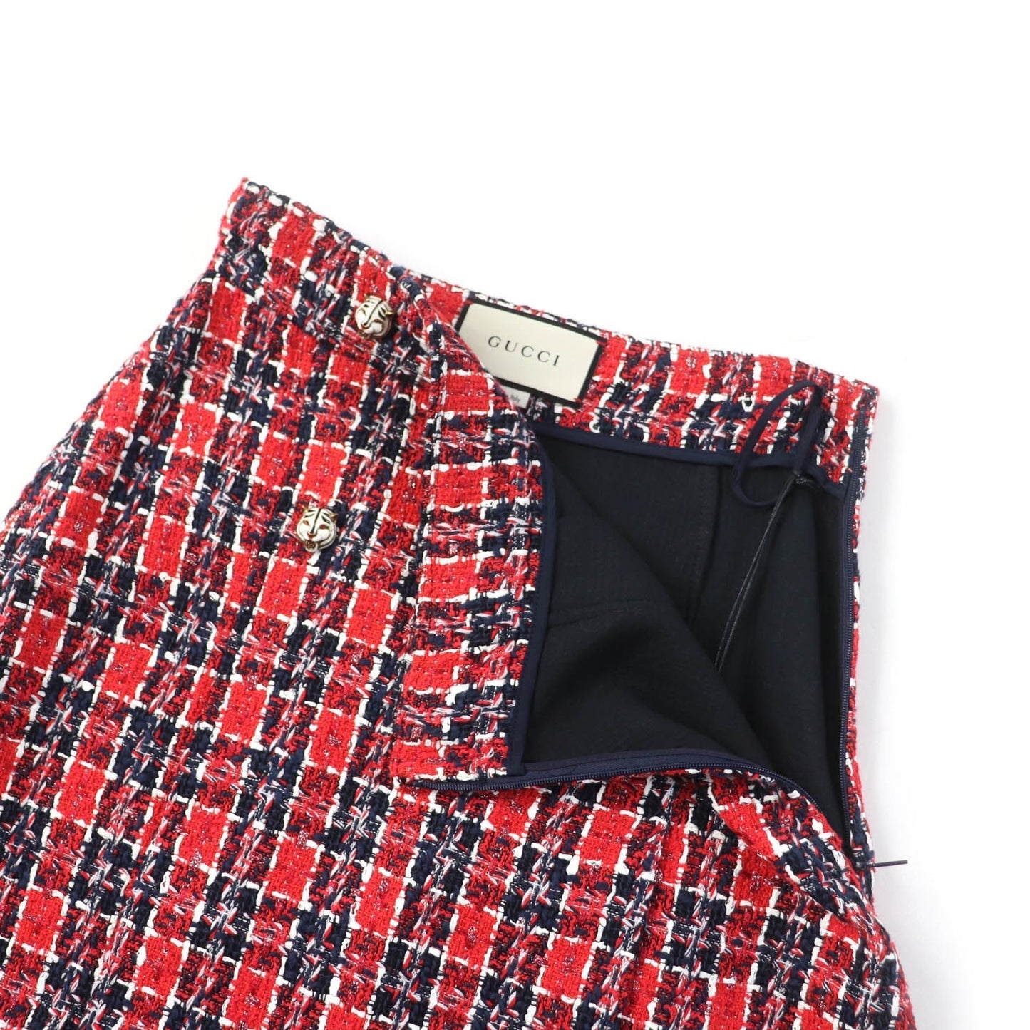GUCCI skirt 516588 Rayon Red navy 38