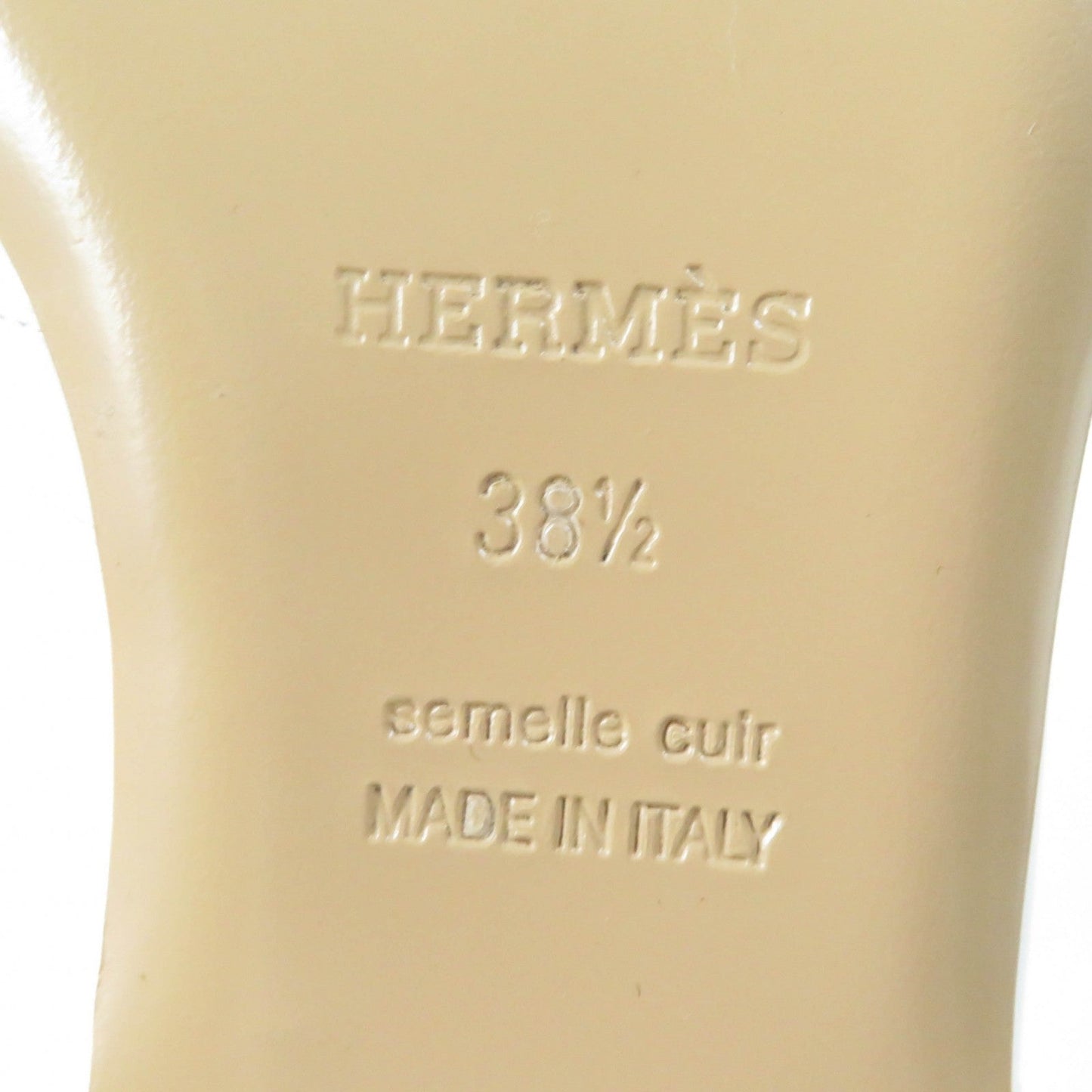 HERMES Mule leather white Oz 38.5