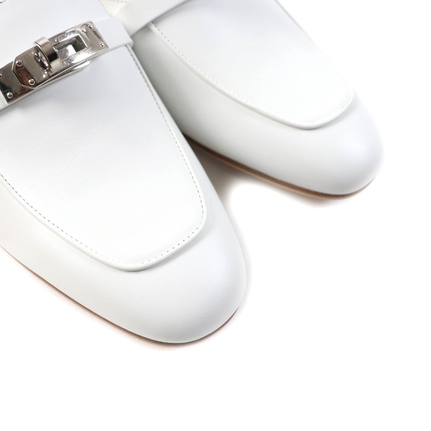 HERMES Mule leather white Oz 38.5