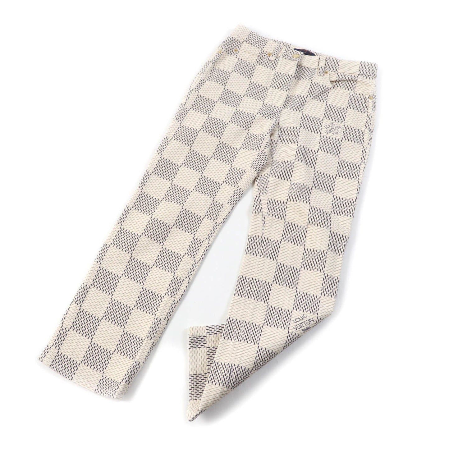 LOUIS VUITTON Denim pants cotton Beige black 36