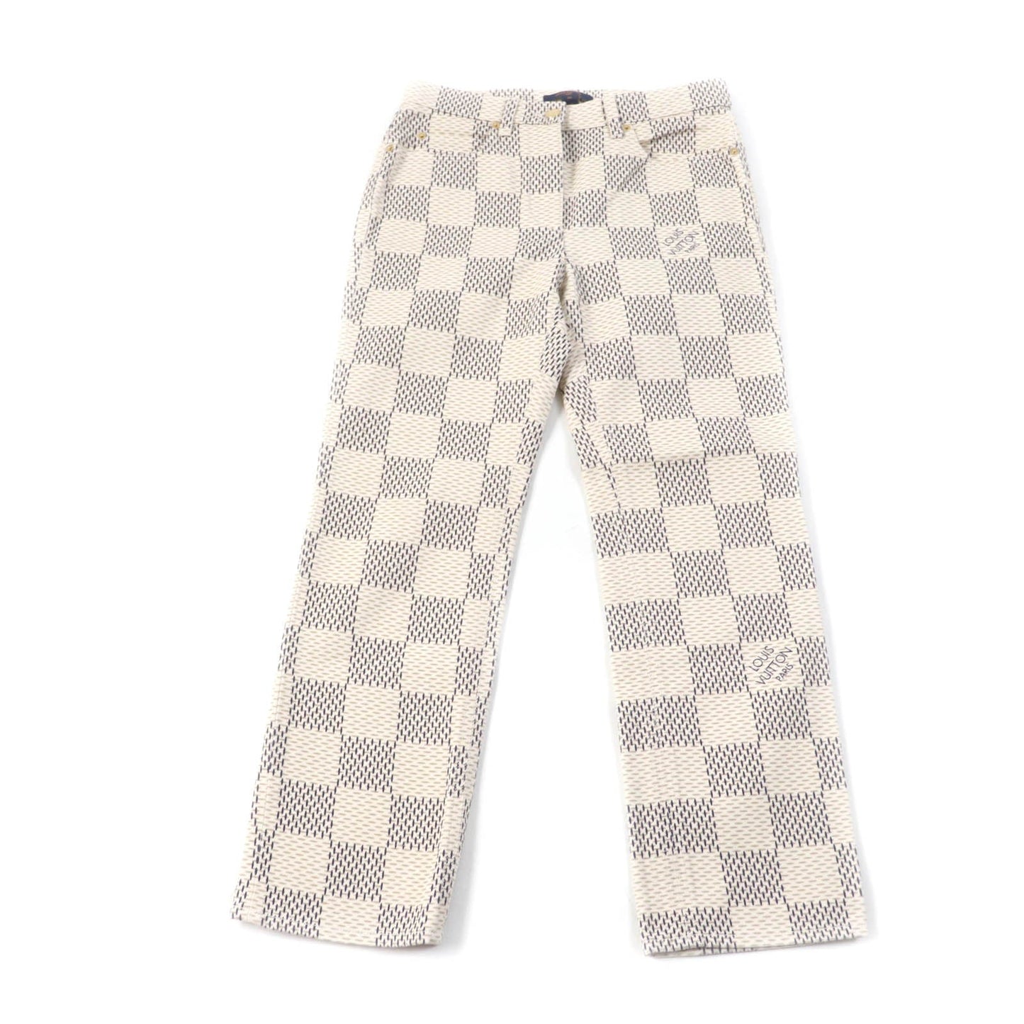 LOUIS VUITTON Denim pants cotton Beige black 36