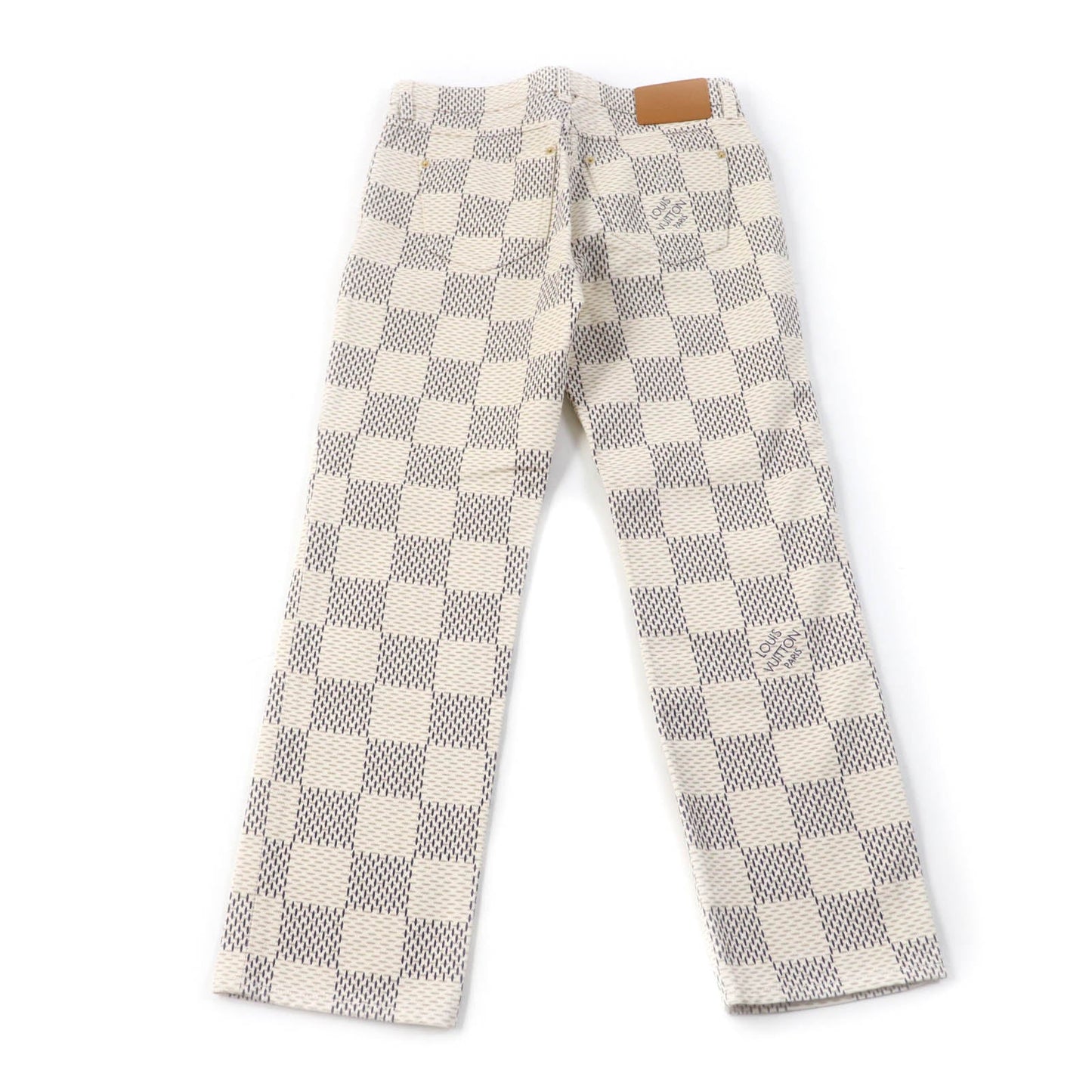 LOUIS VUITTON Denim pants cotton Beige black 36