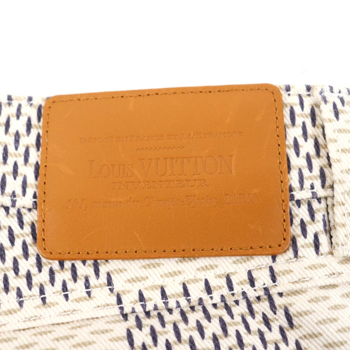 LOUIS VUITTON Denim pants cotton Beige black 36