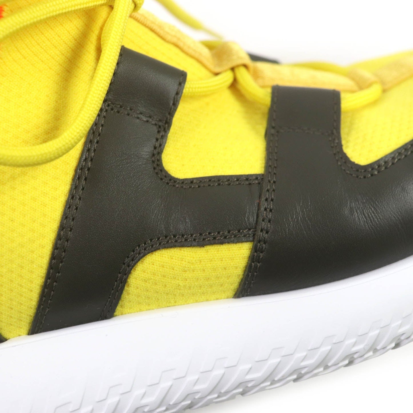 HERMES Low cut sneakers leather Yellow black Duel 42