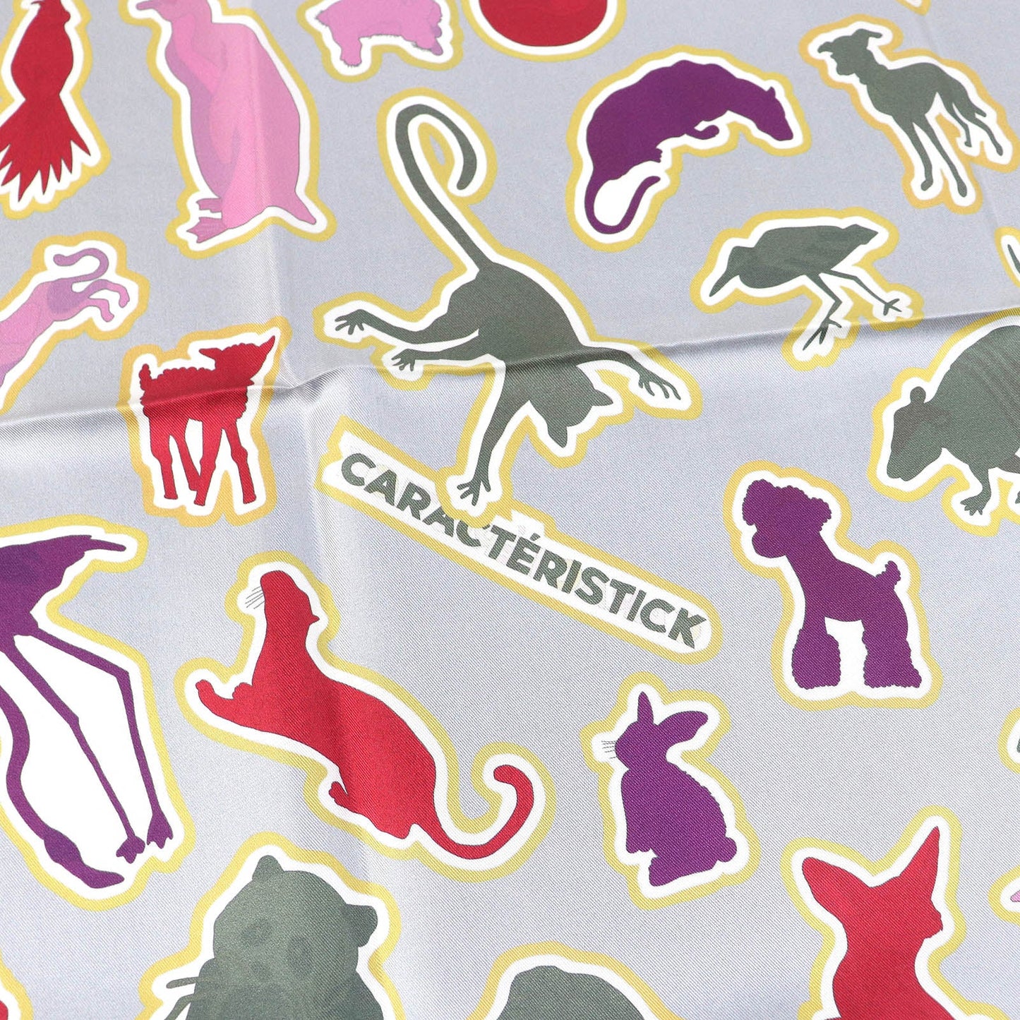 HERMES scarf silk CABAN/ROSE/MULTICO DOUBLE FACE CARACTERISTICK