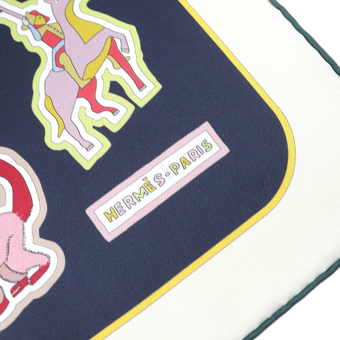 HERMES scarf silk CABAN/ROSE/MULTICO DOUBLE FACE CARACTERISTICK