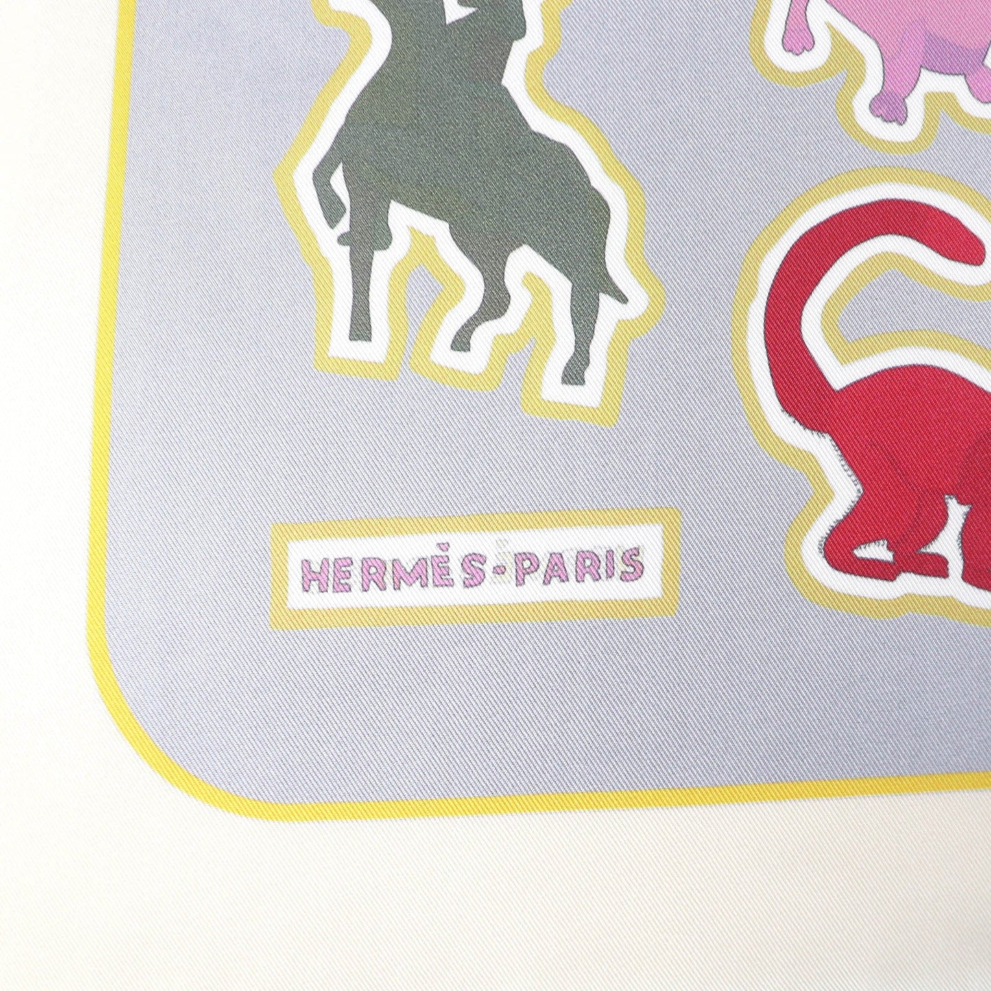 HERMES scarf silk CABAN/ROSE/MULTICO DOUBLE FACE CARACTERISTICK