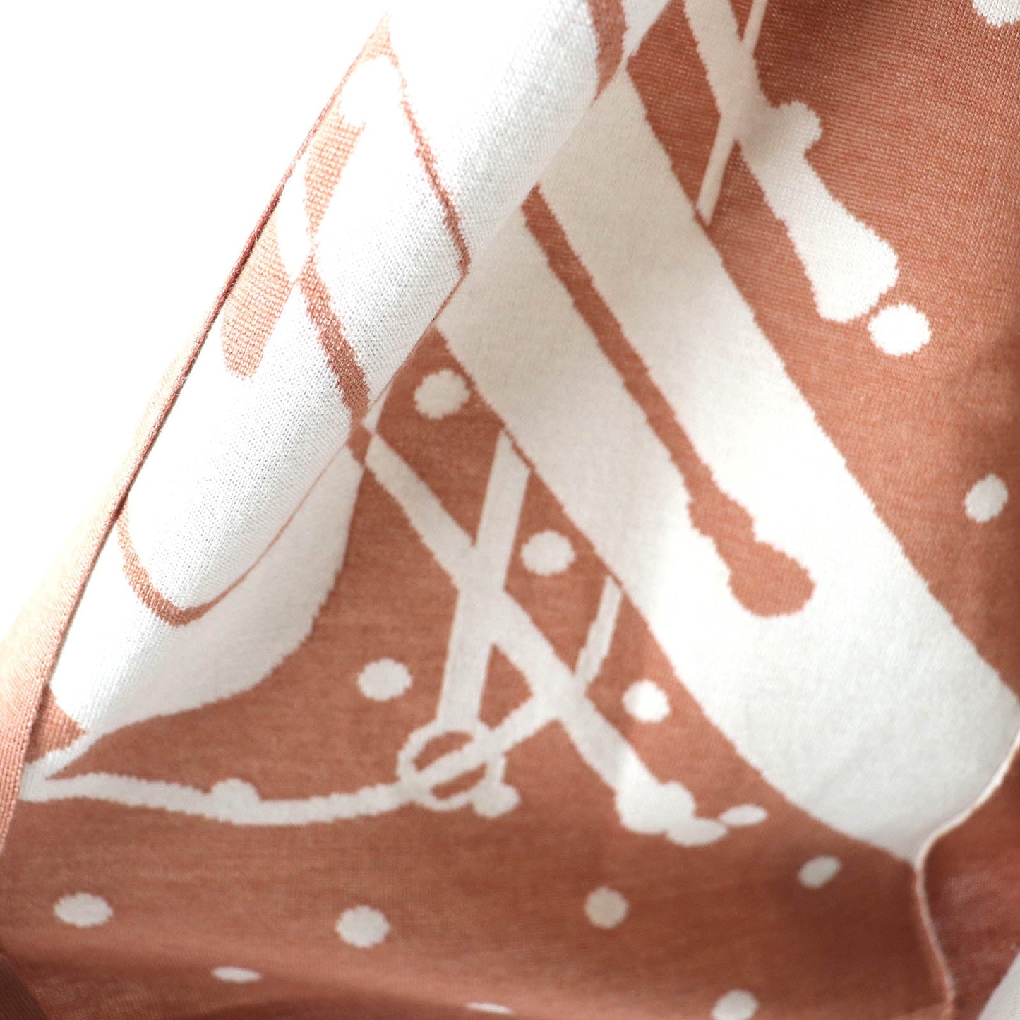 HERMES cardigan cashmere Brown type White Clic Clac 38