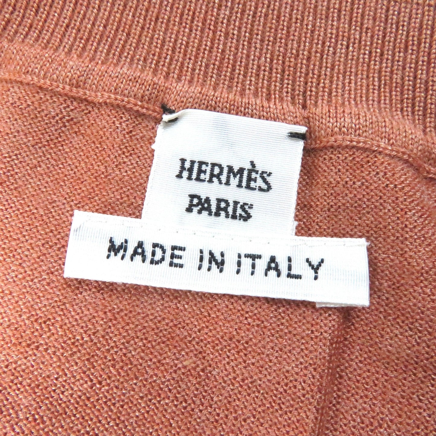 HERMES cardigan cashmere Brown type White Clic Clac 38