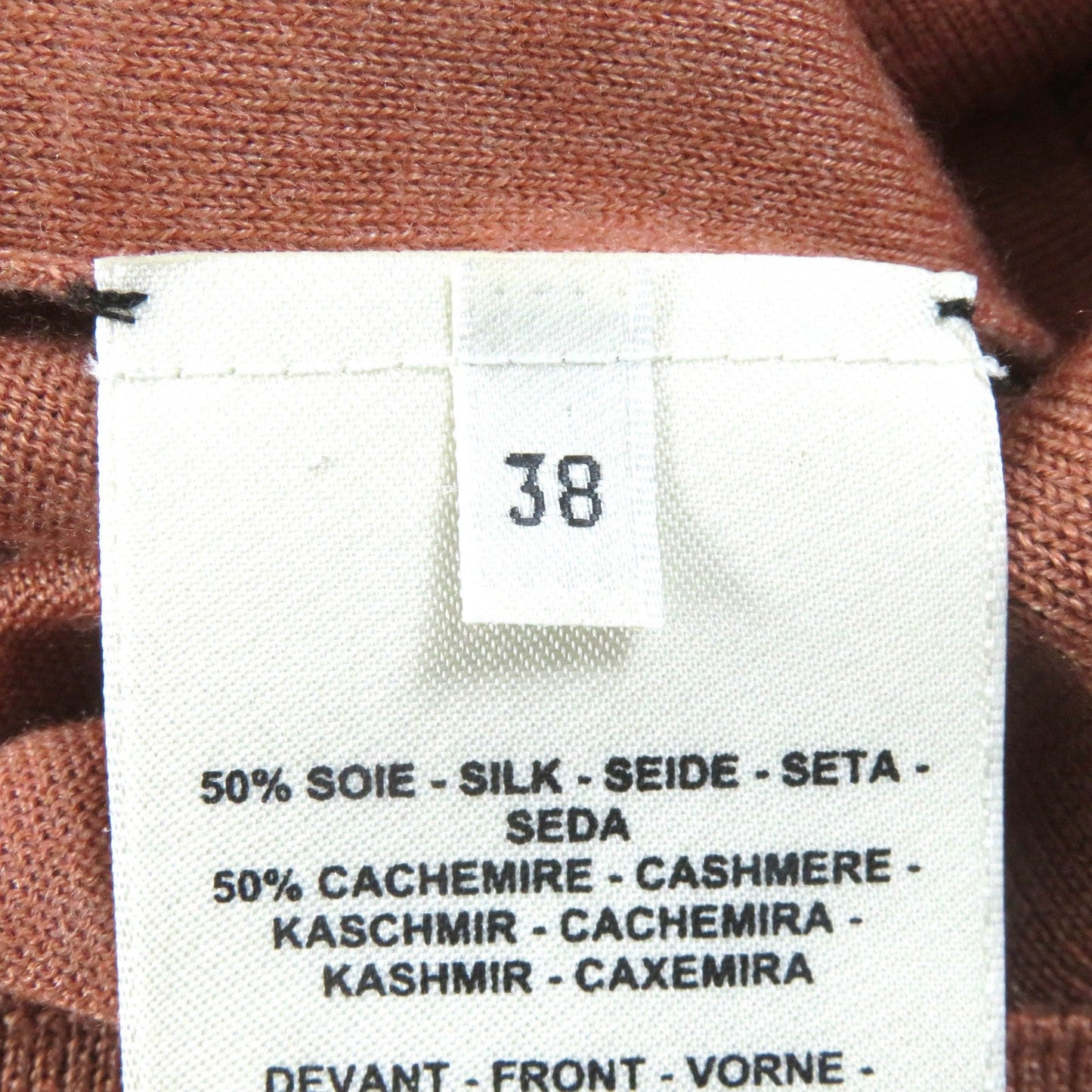 HERMES cardigan cashmere Brown type White Clic Clac 38