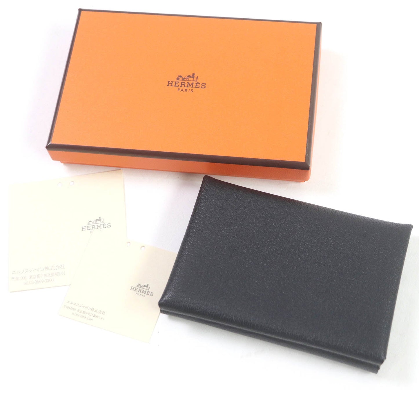 HERMES Coin case Evercolor black Calvi duo